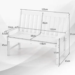 Gartenbank wetterfest Allwetter-Sitzbank aus HDPE Parkbank für 2-3 Sitzer Braun/Schwarz/Grau/Weiß