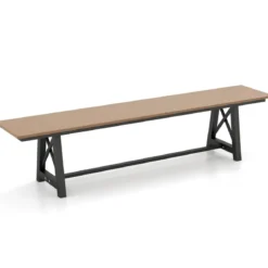 Gartenbank wetterfest 3-Sitzer Sitzbank bis 500 kg belastbar 183 x 35 x 41,5 cm Braun