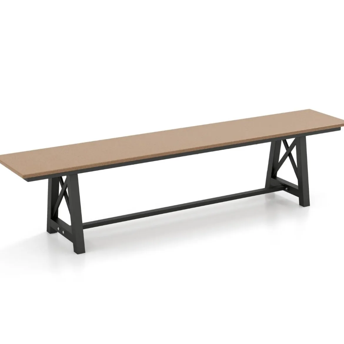 Gartenbank wetterfest 3-Sitzer Sitzbank bis 500 kg belastbar 183 x 35 x 41,5 cm Braun