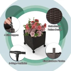 Gartenbogen Spalier mit 2 Pflanzkästen Outdoor Pergola Rankbogen Metall Deko Bogen