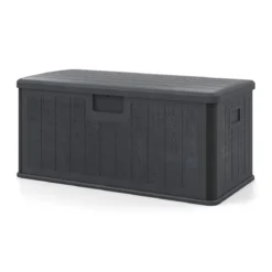 Gartenbox 378 L Auflagenbox Wasserdicht für Garten mit Abschließbarem Deckel Aufbewahrungsbox für Kissen Grau