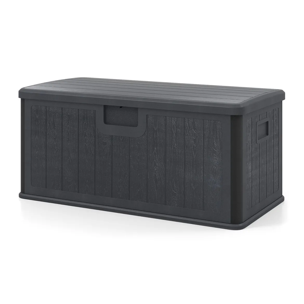 Gartenbox 378 L Auflagenbox Wasserdicht für Garten mit Abschließbarem Deckel Aufbewahrungsbox für Kissen Grau