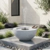 Gartenbrunnen Solarbetriebener Springbrunnen mit LED Beleuchtung und 3 Düsen Terrassenbrunnen