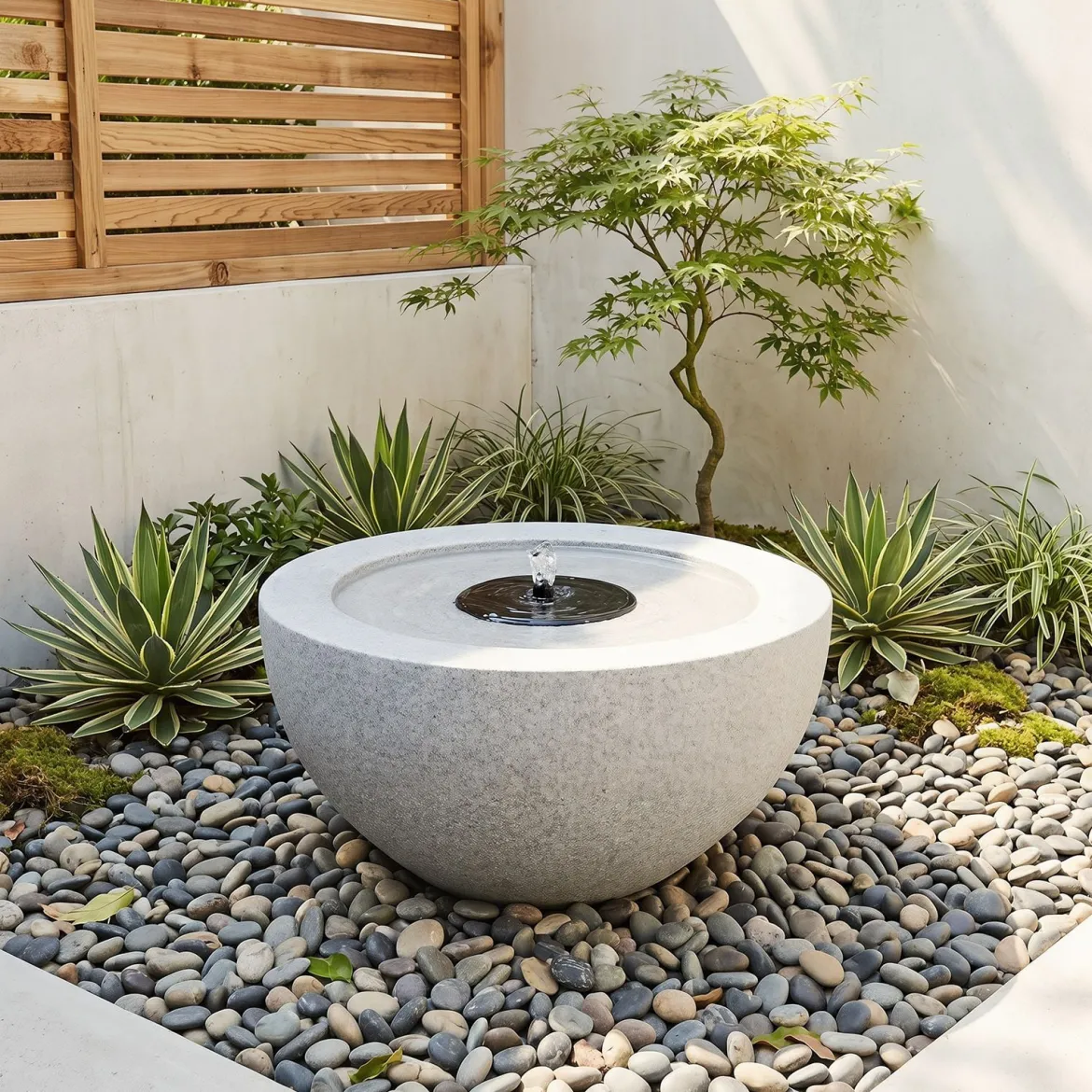 Gartenbrunnen Solarbetriebener Springbrunnen mit LED Beleuchtung und 3 Düsen Terrassenbrunnen