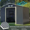 Gartenhaus aus Stahl Multifunktionaler Schuppen 277 x 202 x 191 cm Grau