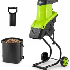 Gartenhäcksler Elektrisch 2500W Messerhäcksler für Äste bis 45 mm 21:1 Häckselverhältnis Grün