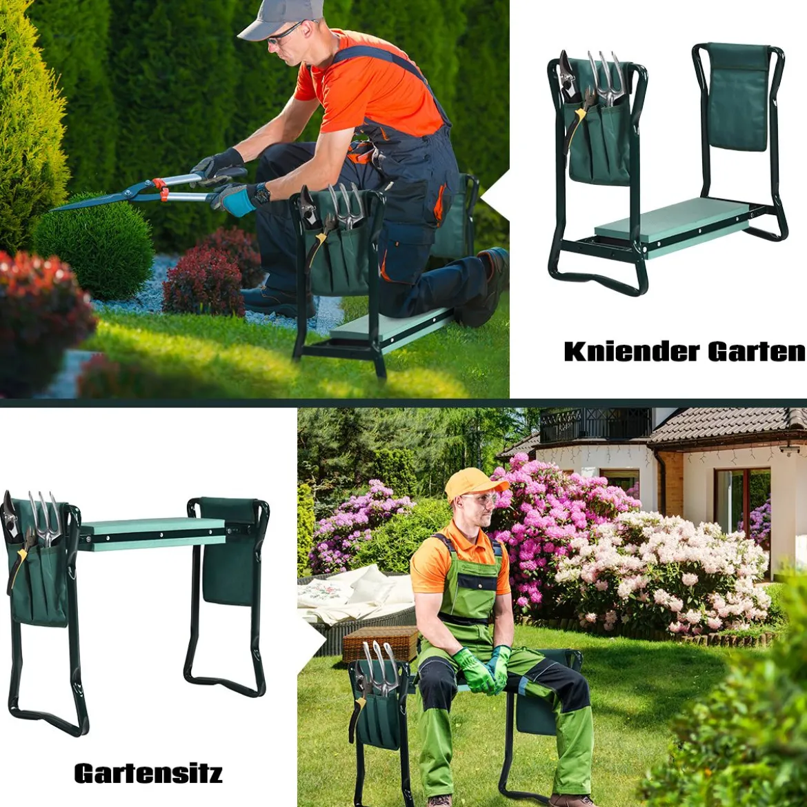 Garten Kniebank Gartenhocker Arbeitshocker für Gartenarbeit Knieschutz