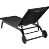 Gartenliege Liegestuhl Aluminium-Chaiselongue Patio Liegestuhl mit verstellbarer Rückenlehne Schwarz