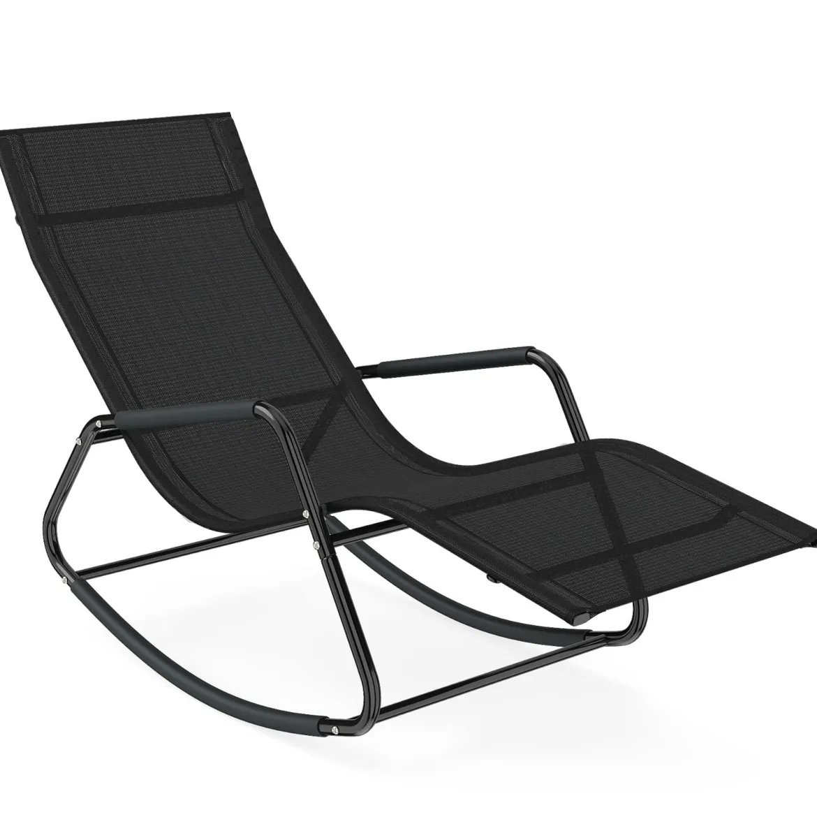 Gartenliege Wetterfest Ergonomischer Schaukelstuhl aus Atmungsaktivem Stoff 143 x 57 x 86 cm