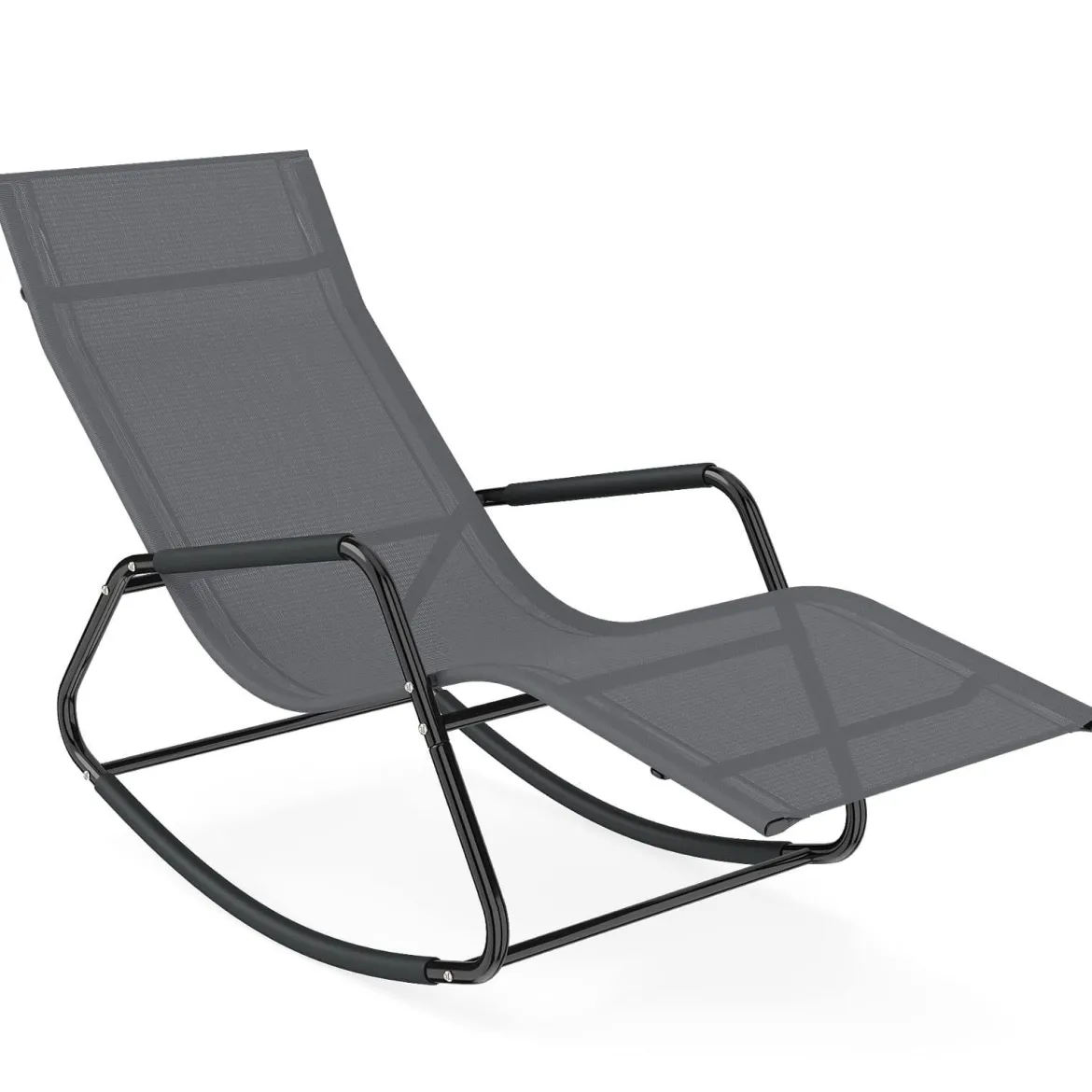 Gartenliege Wetterfest Ergonomischer Schaukelstuhl aus Atmungsaktivem Stoff 143 x 57 x 86 cm