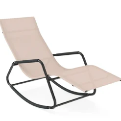 Gartenliege Wetterfest Ergonomischer Schaukelstuhl aus Atmungsaktivem Stoff 143 x 57 x 86 cm