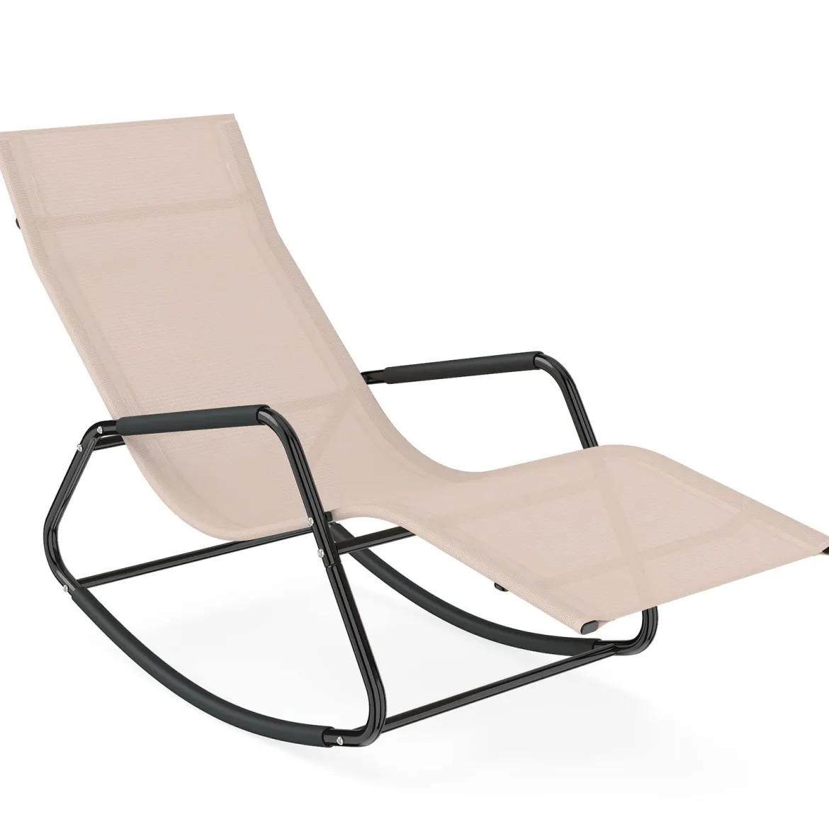 Gartenliege Wetterfest Ergonomischer Schaukelstuhl aus Atmungsaktivem Stoff 143 x 57 x 86 cm