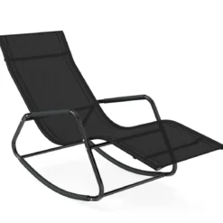Gartenliege Wetterfest Ergonomischer Schaukelstuhl aus Atmungsaktivem Stoff 143 x 57 x 86 cm