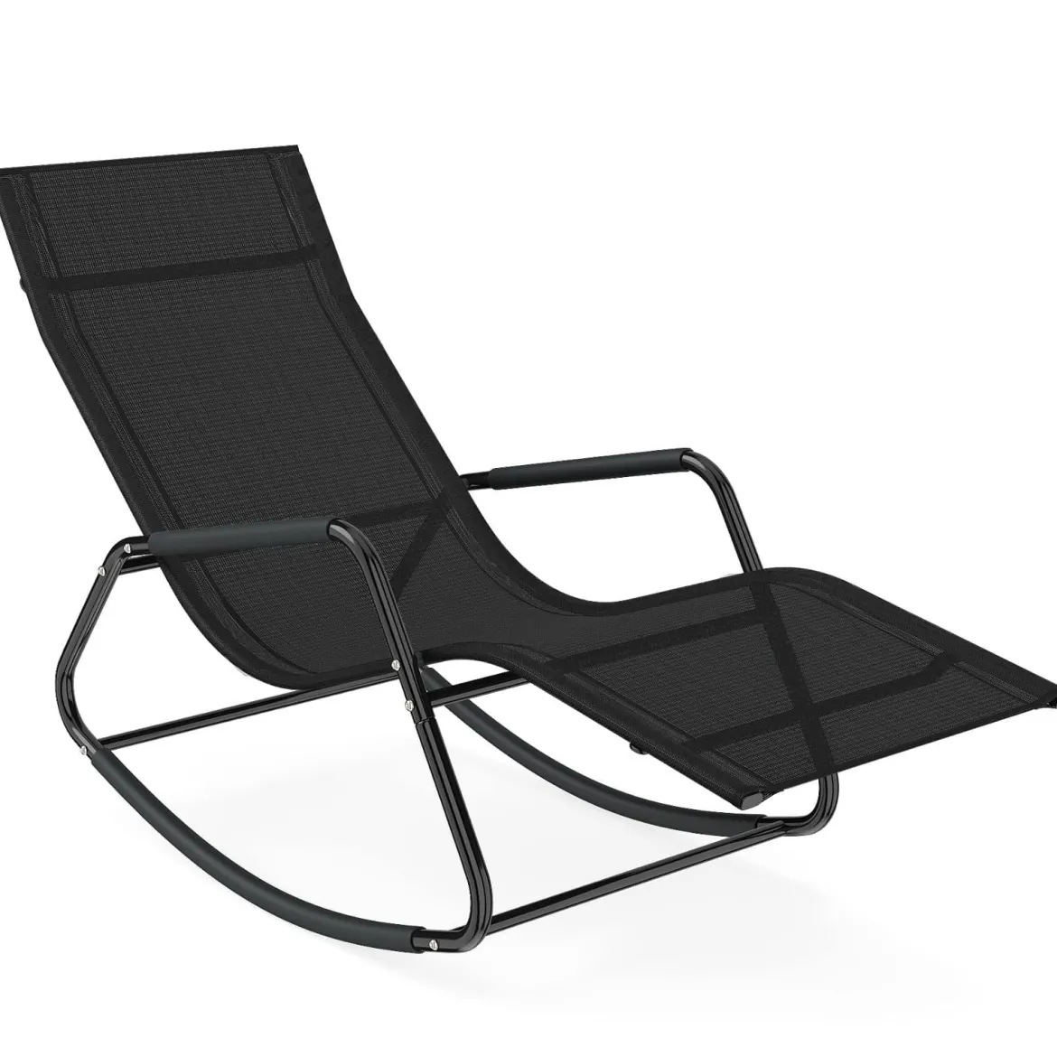 Gartenliege Wetterfest Ergonomischer Schaukelstuhl aus Atmungsaktivem Stoff 143 x 57 x 86 cm