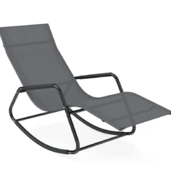 Gartenliege Wetterfest Ergonomischer Schaukelstuhl aus Atmungsaktivem Stoff 143 x 57 x 86 cm