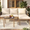 Gartenlounge mit Tisch & Kissen 3-teilige Sitzgruppe Gartenmöbel Sitzgarnitur für Garten