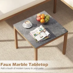 Gartenlounge mit Tisch & Kissen 3-teilige Sitzgruppe Gartenmöbel Sitzgarnitur für Garten