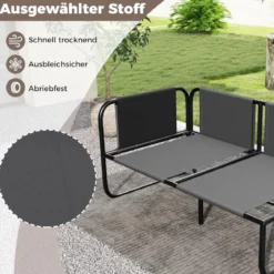 Garten Lounge Sofa Lounge Möbel Outdoor Gartensofa mit Kissen 2-Sitzer Gartenlounge Gartenmöbel Grau