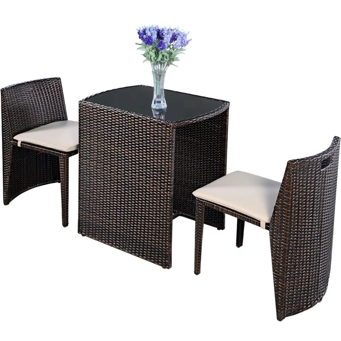 Gartenmöbel Rattan Lounge 3er Set Polyrattan Sitzgruppe Rattanmöbel Garnitur