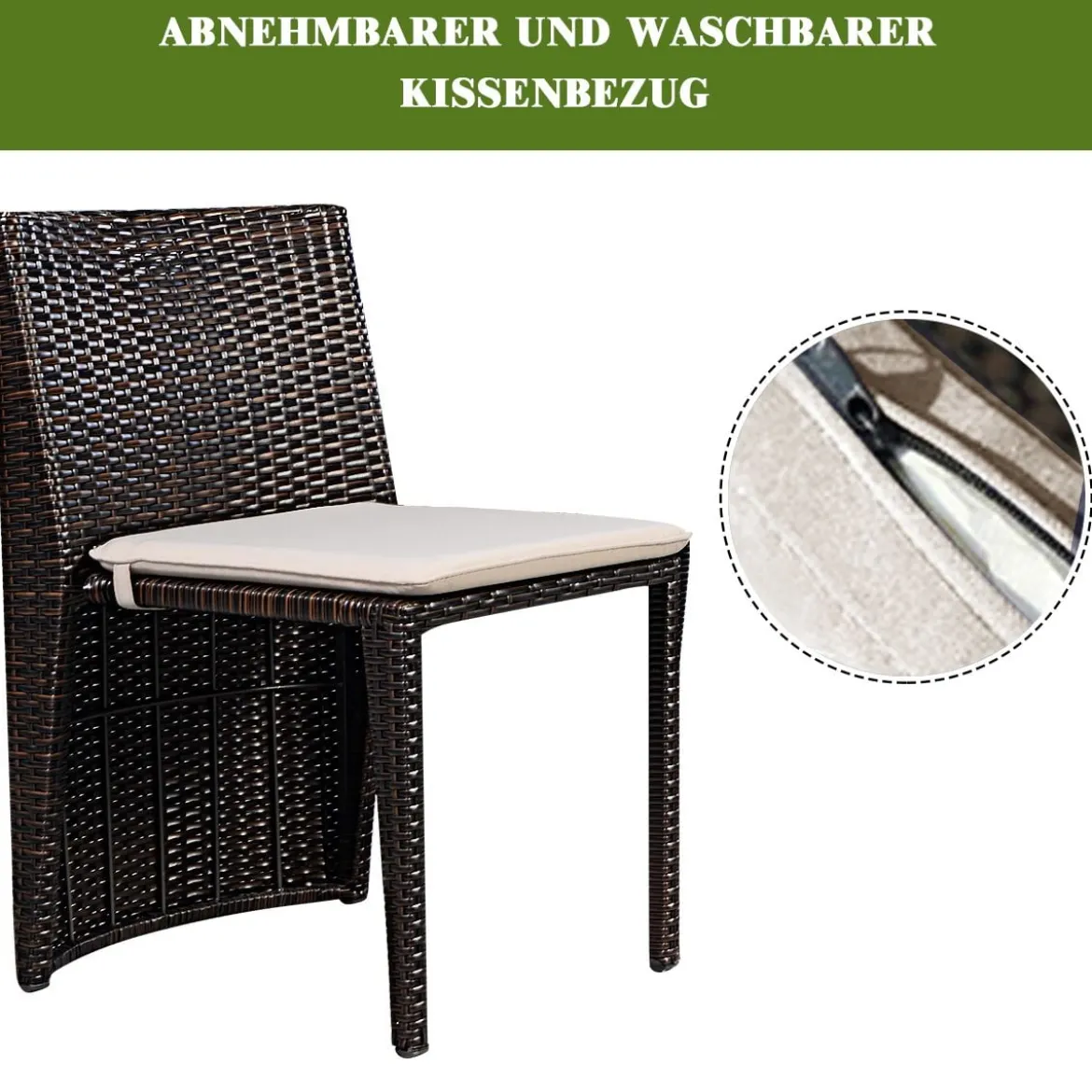 Gartenmöbel Rattan Lounge 3er Set Polyrattan Sitzgruppe Rattanmöbel Garnitur