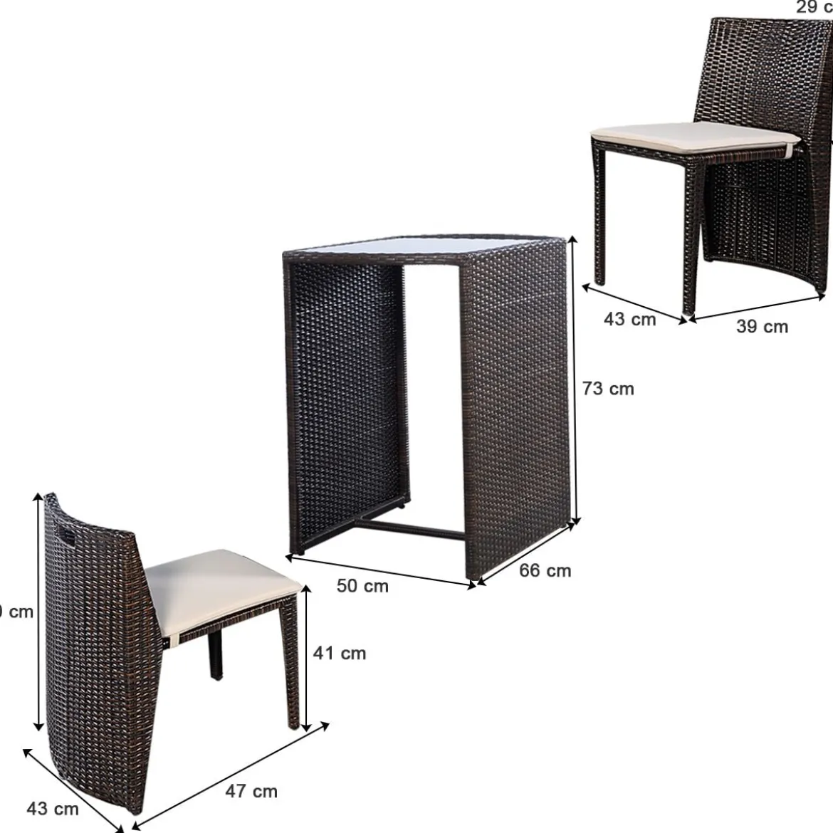 Gartenmöbel Rattan Lounge 3er Set Polyrattan Sitzgruppe Rattanmöbel Garnitur
