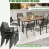 Gartenmöbel Set für 6 Personen 6 stapelbare Gartenstühle mit Tisch Terrassenmöbel set Grau
