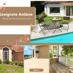 Gartenmöbel-Set 3-Teiliges Bistro-Set aus Weidengeflecht Braun