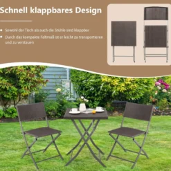 Gartenmöbel-Set 3-Teiliges Bistro-Set aus Weidengeflecht Braun