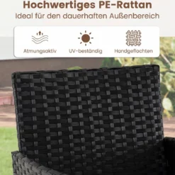 Gartenmöbel Set 3-teiliges Rattan Balkonmöbel mit 2 Stühlen & Gartentisch Beige