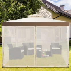 Gartenpavillon Gartenzelt CampingPartyzelt mit 4 Seitenwänden 300 x 300 x 265 cm