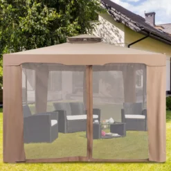 Gartenpavillon Gartenzelt CampingPartyzelt mit 4 Seitenwänden 300 x 300 x 265 cm
