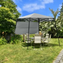Gartenpavillon Gartenzelt mit Tasche tragbares Partyzelt 181x181x210cm Grau