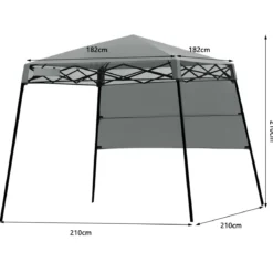 Gartenpavillon Gartenzelt mit Tasche tragbares Partyzelt 181x181x210cm Grau