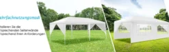 Gartenpavillon Partyzelt mit 4 abnehmbaren Seitenwänden Pavillon Bierzelt UV-Schutz Gartenzelt 3 x 6m