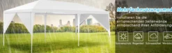 Gartenpavillon Partyzelt mit 4 abnehmbaren Seitenwänden Pavillon Bierzelt UV-Schutz Gartenzelt 3 x 6m