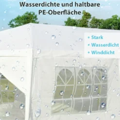 Gartenpavillon 3x9m Partyzelt Gartenzelt UV-Schutz Zelt weiß