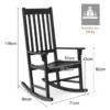 Garten Schaukelstuhl Holz Schwingsessel Outdoor-Schaukelstuhl 71 x 84 x 116 cm Schwarz
