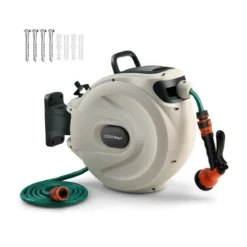 Gartenschlauch-Aufroller mit Wandhalterung 180˚ drehbare Halterung 1/2 Zoll 30m + 2m