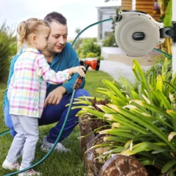 Gartenschlauch-Aufroller mit Wandhalterung 180˚ drehbare Halterung 1/2 Zoll 15m + 1m