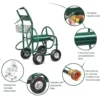 Garten Schlauchwagen Schlauchaufroller Schlauchtrommel mit Korb Grün Metall 96 x 62 x 113 cm
