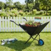 Gartenschubkarre mit Rad Faltbare Schubkarre mit Rutschfester Griff bis zu 40 kg Belastbar Schwarz