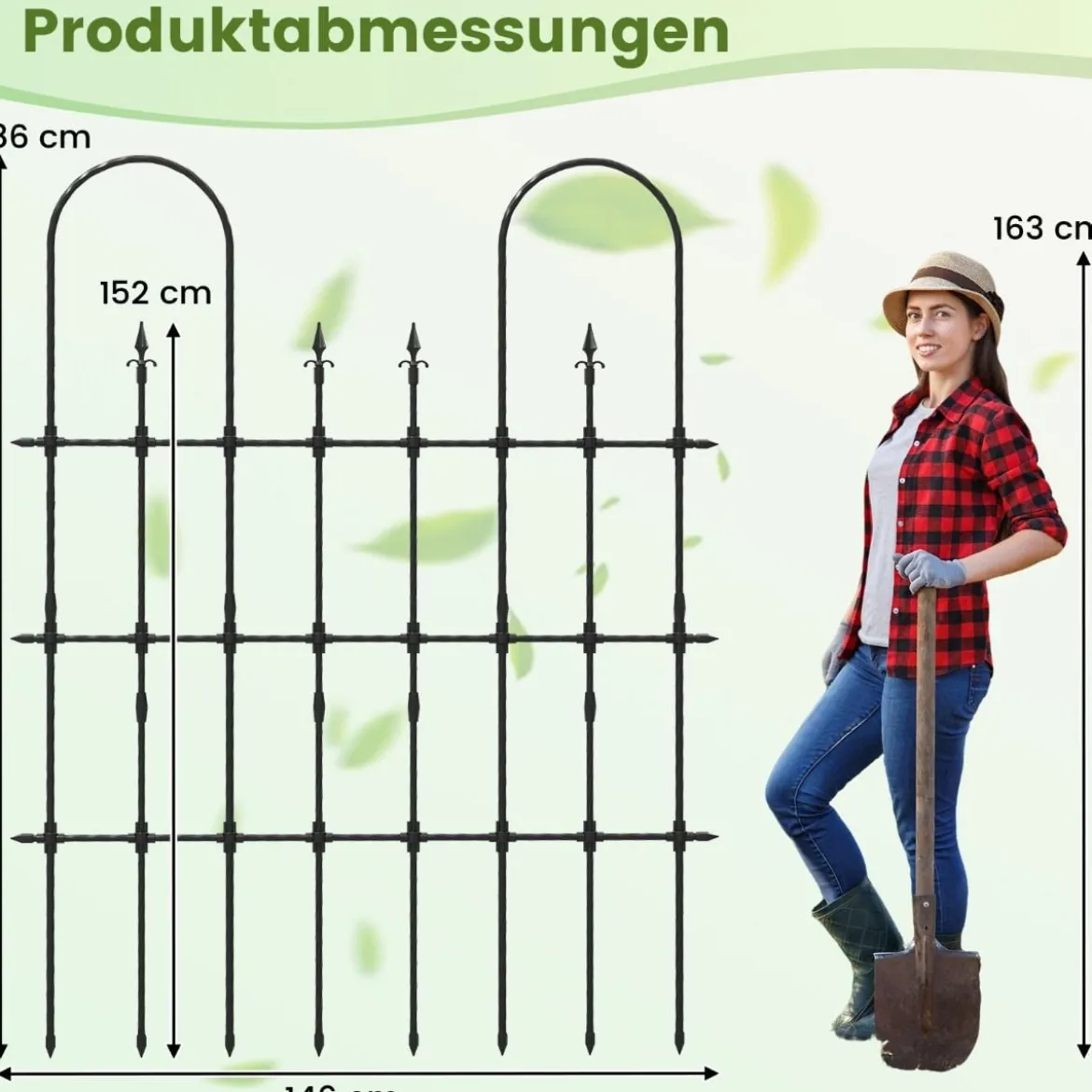 Garten Spalier für Kletterpflanzen Rostfreier Metall Pflanzenstützrahmen für Hochbeet