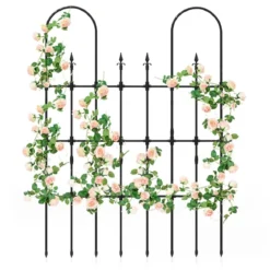 Garten Spalier für Kletterpflanzen Rostfreier Metall Pflanzenstützrahmen für Hochbeet