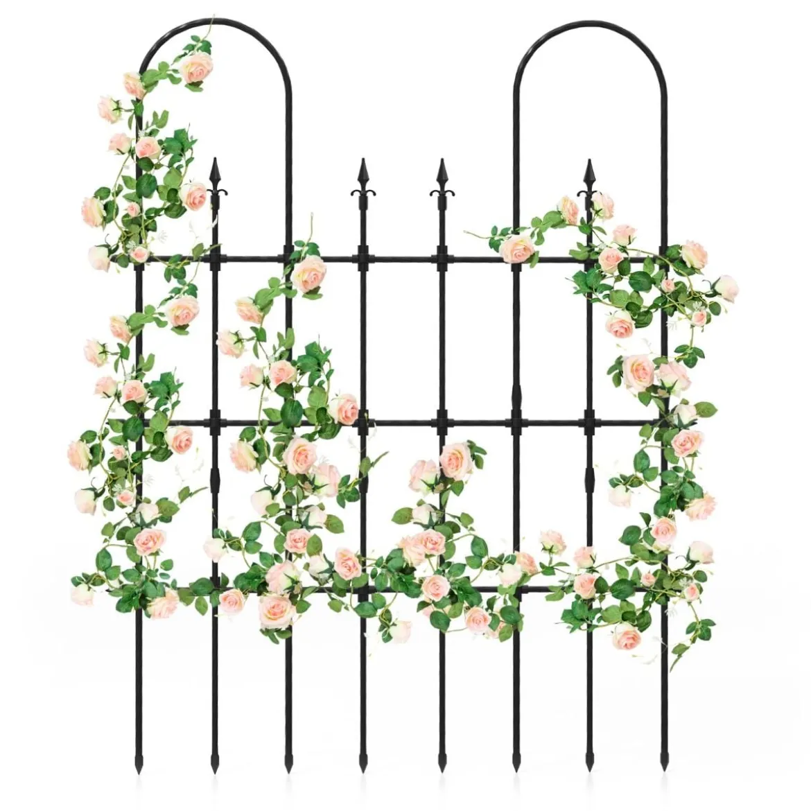 Garten Spalier für Kletterpflanzen Rostfreier Metall Pflanzenstützrahmen für Hochbeet