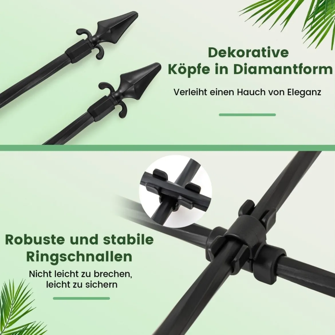 Garten Spalier für Kletterpflanzen Rostfreier Metall Pflanzenstützrahmen für Hochbeet