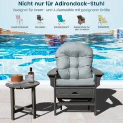 Gartenstuhlauflagen Hochlehner 125 x 59 x 10 cm Stuhlkissen Grau