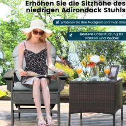 Gartenstuhlauflagen Hochlehner 125 x 59 x 10 cm Stuhlkissen Grau