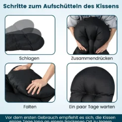 Gartenstuhlauflagen Hochlehner 125 x 59 x 10 cm Stuhlkissen Schwarz