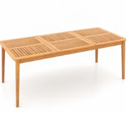 Gartentisch Akazienholz 200 x 90 cm großer Terrassentisch für 8 Personen Natur