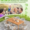 Gartentisch Akazienholz 170 x 90 cm großer Terrassentisch für 6 Personen Natur